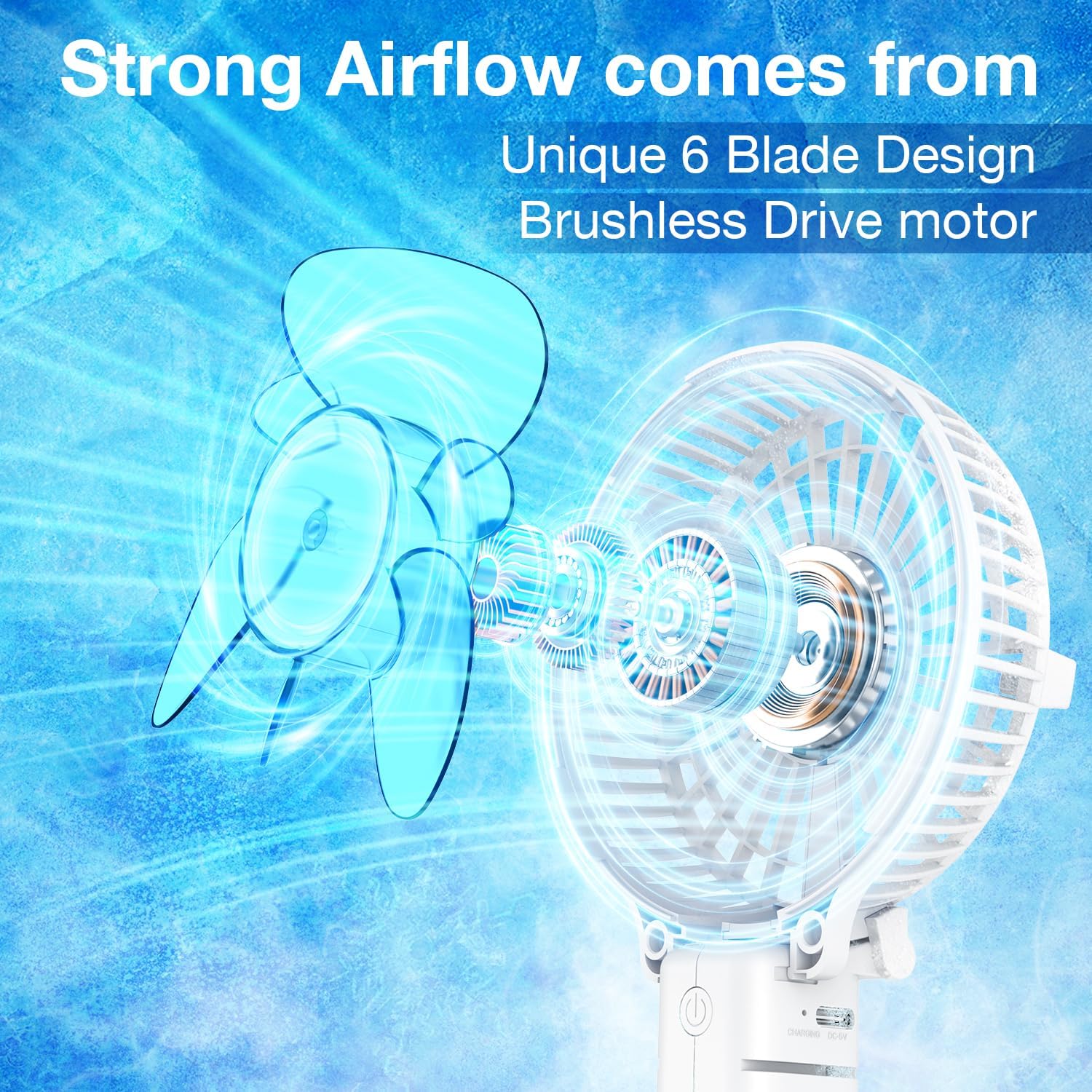 Portable Handheld Fan USB Rechargeable Mini Desk Fan