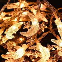 Ramadan Eid Mubarak String Lights – 9.84ft Battery Operated LED Festival Lights with 20 Warm White LEDs for Indoor & Outdoor Decor