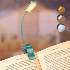 9 LED Clip-On Book Light, 3 Modes, Stepless Dimming, Rechargeable, Long Battery Life