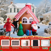 7FT Inflatable Christmas House with Santa & Tree – LED Lights & Outdoor Decor