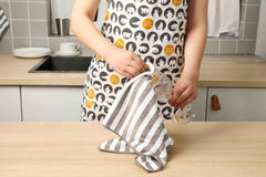 Gryeer 8 Pack Microfibre Tea Towels – Soft, Absorbent Kitchen Towels with Loops, Khaki 65x45cm