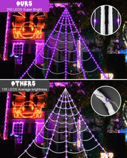 Spider Web Lights Halloween Outdoor 250 LED with Giant 48" Spider