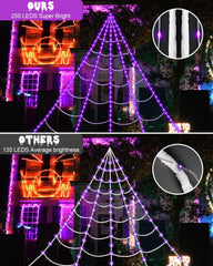 Spider Web Lights Halloween Outdoor 250 LED with Giant 48