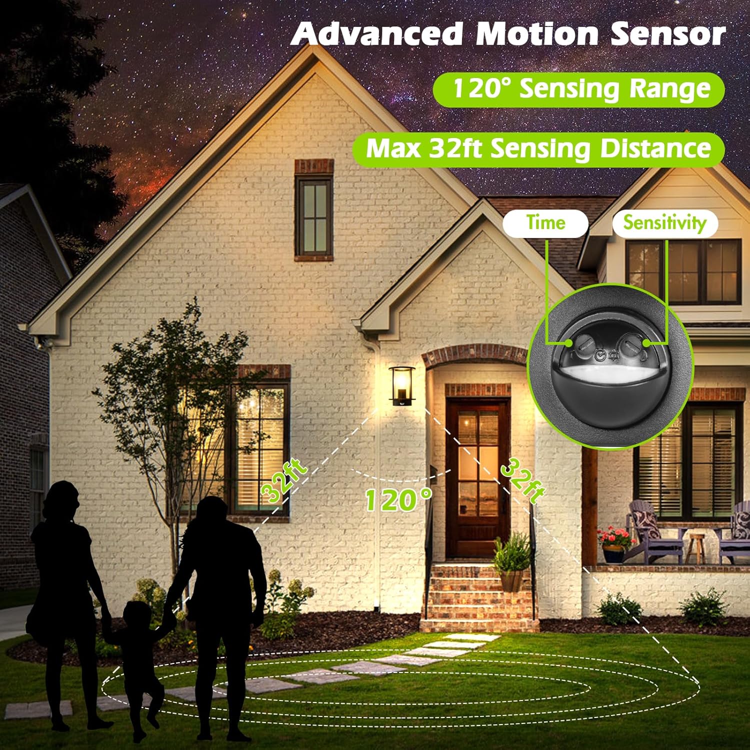 Outdoor Wall Lights with Motion Sensor, Waterproof Anti-Rust Aluminium Wall Lantern Sconce, Black Mains Powered E27 Base Glass Outside Light for Patio Garage Porch (Bulb Not Included)