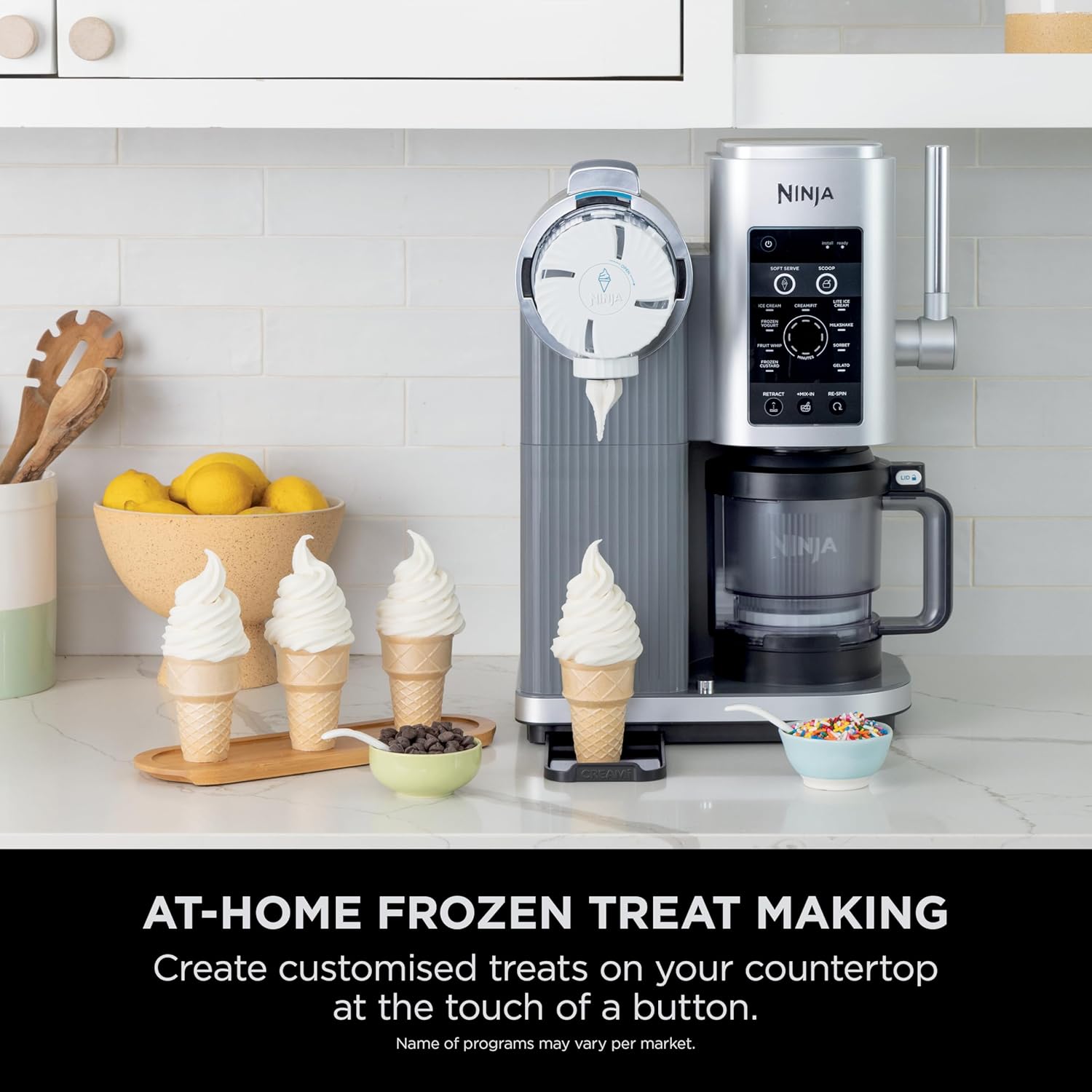 Swirl by CREAMi Soft Serve & Ice Cream Maker – Platinum Silver | 13 Functions | 2 Tubs | Ice Cream, Gelato, Sorbet & More