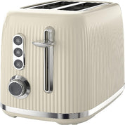 Bold 2 Slice Toaster - Cream & Silver Chrome | Wide Slots, High-Lift, Variable Browning, Defrost & Reheat Functions [VTR003]