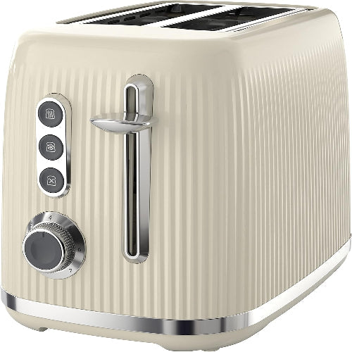 Bold 2 Slice Toaster - Cream & Silver Chrome | Wide Slots, High-Lift, Variable Browning, Defrost & Reheat Functions [VTR003]