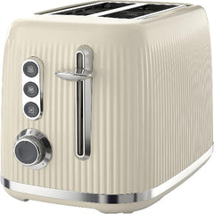 Bold 2 Slice Toaster - Cream & Silver Chrome | Wide Slots, High-Lift, Variable Browning, Defrost & Reheat Functions [VTR003]