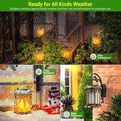 Solar Garden Lanterns Outdoor 2 Pack – Hanging Flickering Flame LED Lights, Waterproof Decorative Pathway Lighting Ornaments