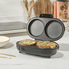 Salter XL Duo Omelette Maker Non-Stick Double Egg Cooker 850W Black