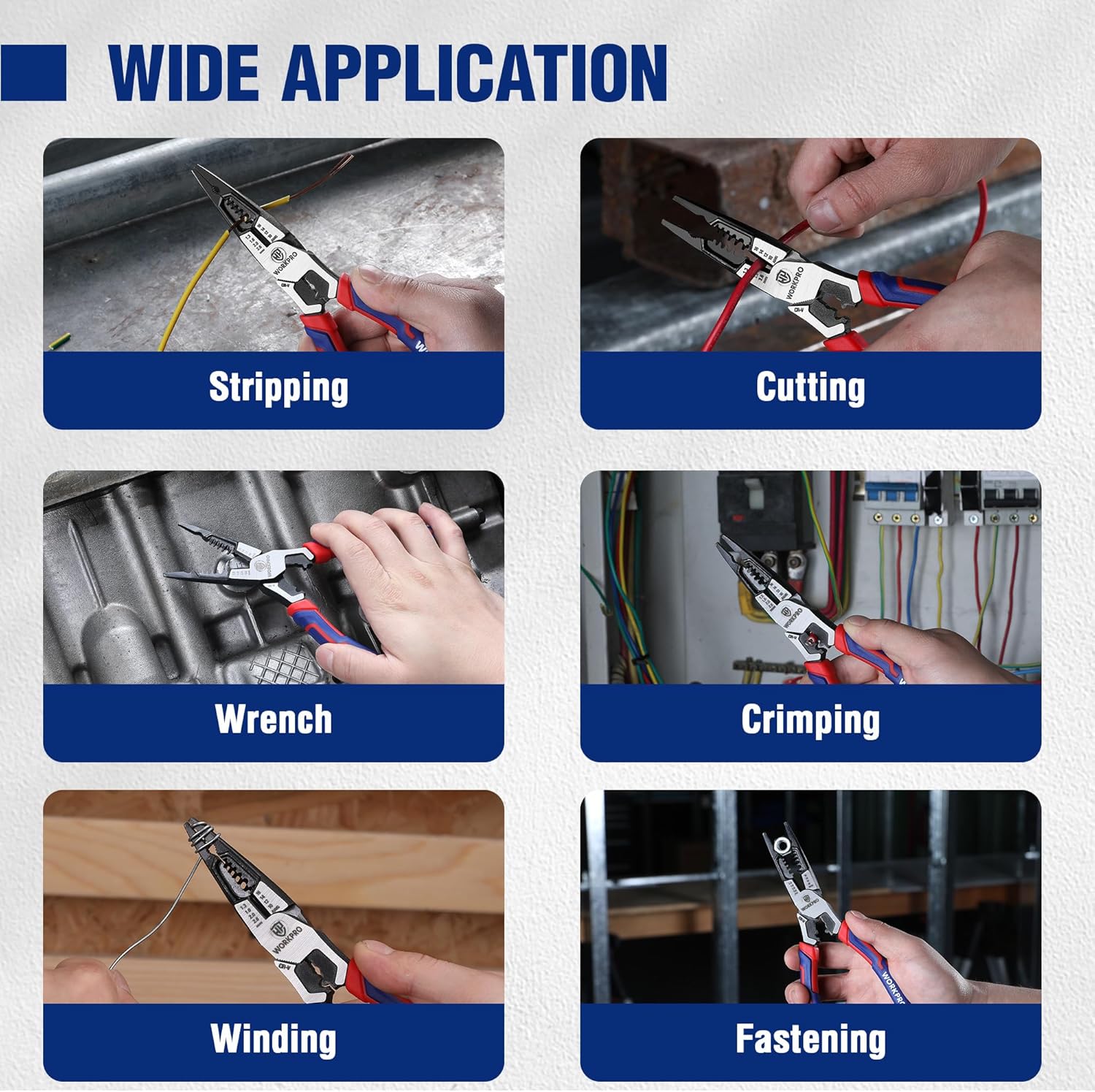 7-in-1 Needle Nose Pliers 200mm Wire Stripper Crimper