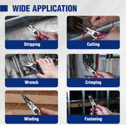 7-in-1 Needle Nose Pliers 200mm Wire Stripper Crimper
