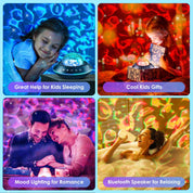 Galaxy Projector with 128 Lighting Modes – Night Light, Bluetooth Speaker & 15 White Noise Ocean Wave Projector Lights, Night Light For Kids, Bedroom Light