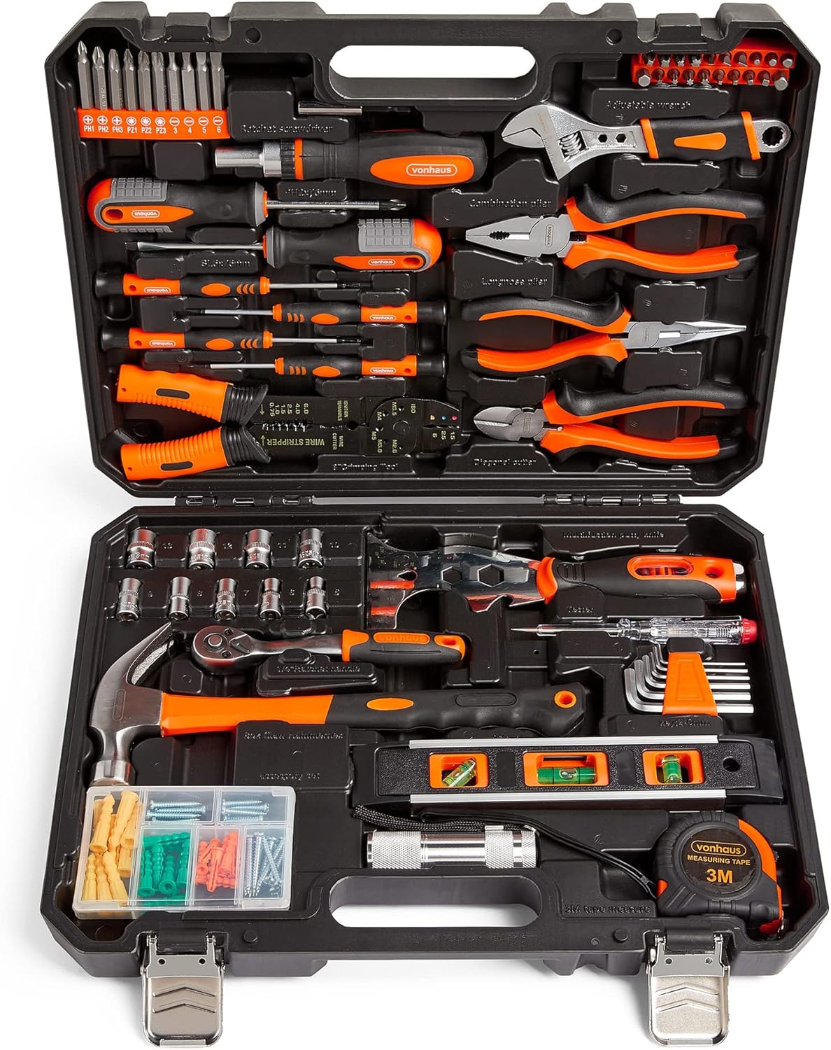 VonHaus 120-Piece Home Tool Kit with Carry Case