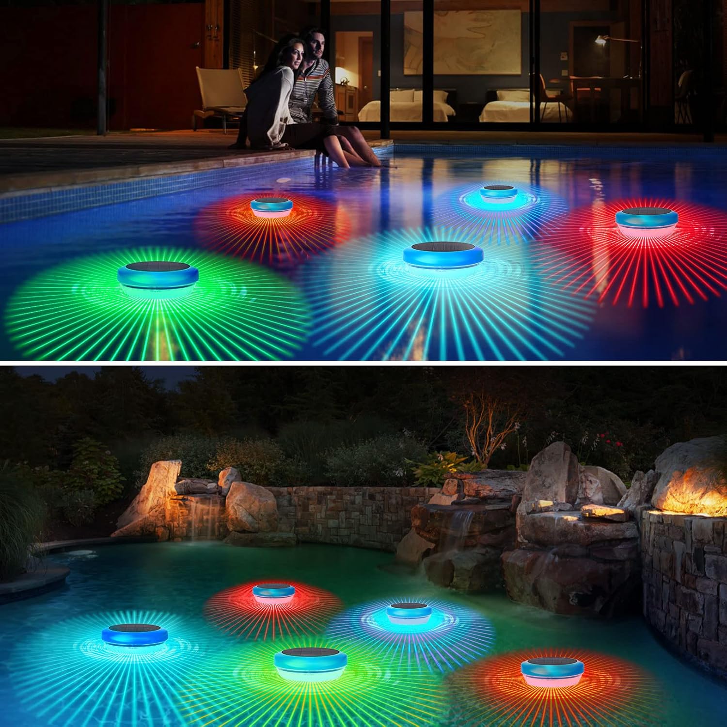 solar floating pool light - LED color changing, waterproof for garden, pool, and pond decoration