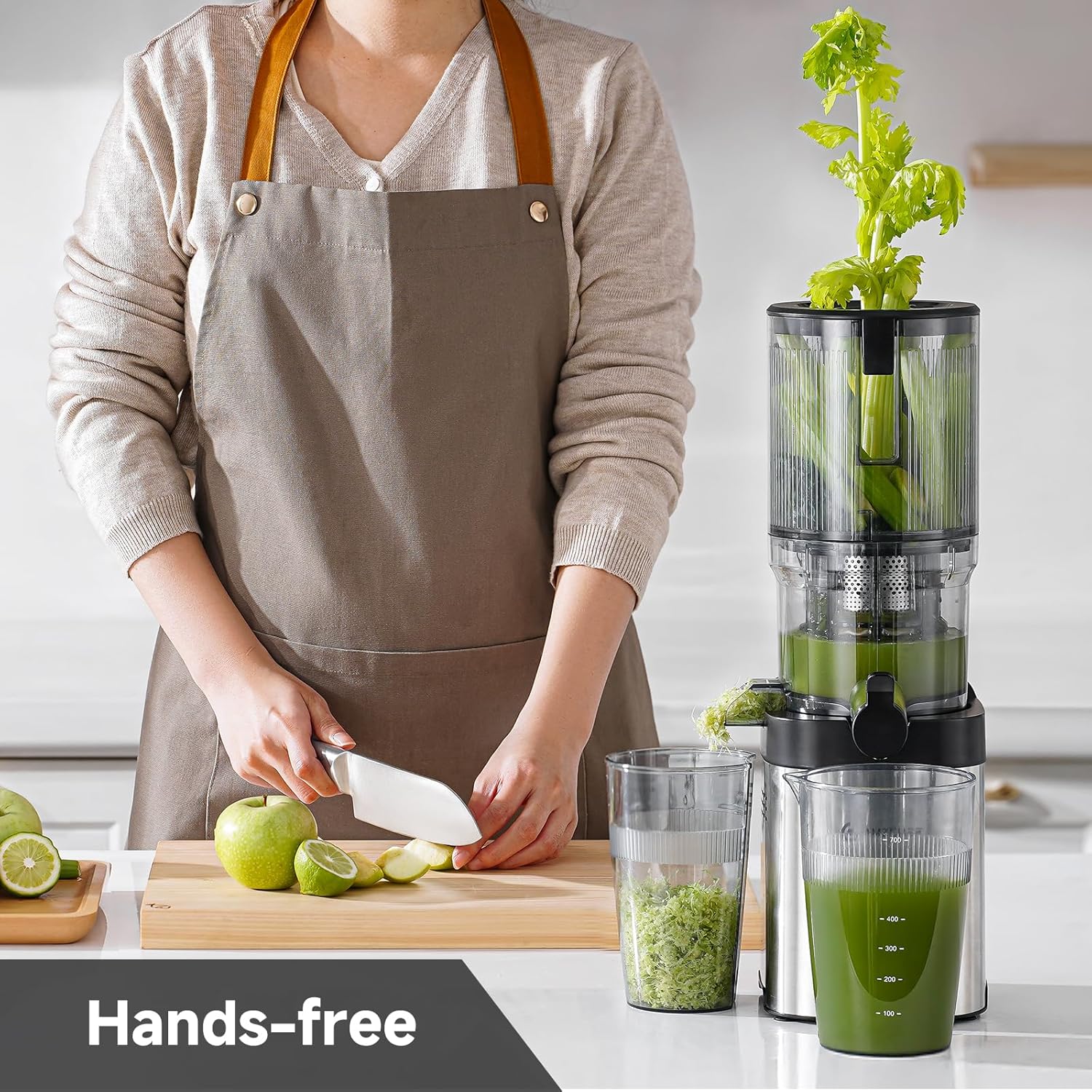 Cold Press Juicer 1.8L 142mm Chute Slow Masticating Machine