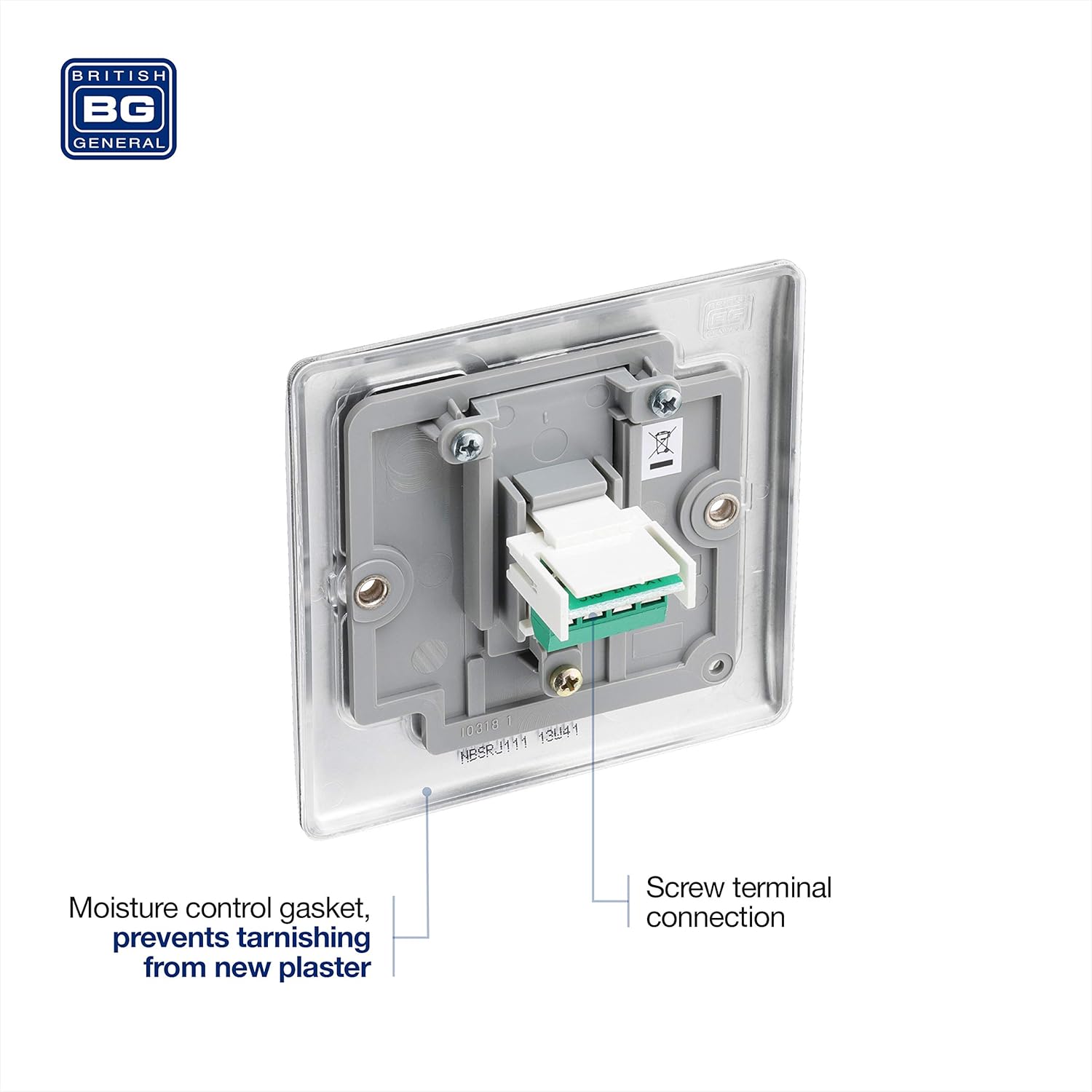 BG Electrical RJ11 Single Telephone Socket