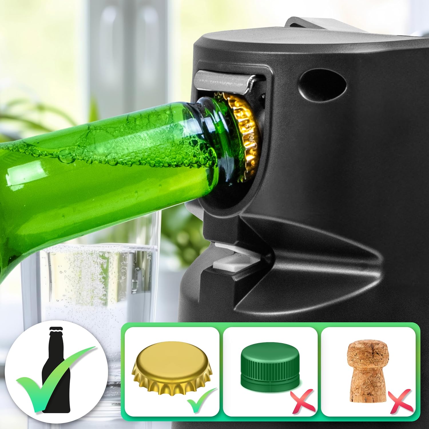 Duronic CO60 Electric Can Opener – 3-in-1 with Bottle Opener & Knife Sharpener – Silver