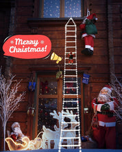 Christmas Ladder Lights with Santa Claus, 338 LED, 8 Modes, Timer & Memory Function (White)