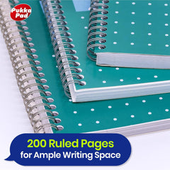 A4+ Metallic Jotta Notebook, 200 Pages, 80 GSM, Lined & 4-Hole Punched, Wirebound