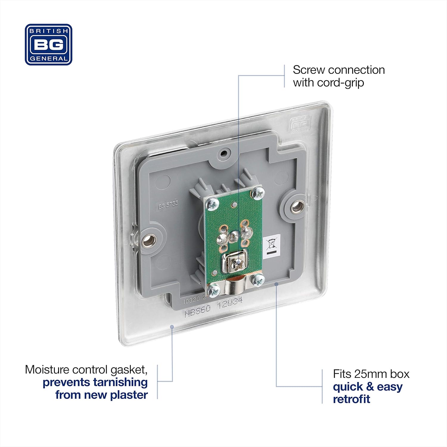 BG Electrical Single Co-Axial Socket