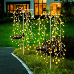 Solar Garden Lights – 2 Pack Willow Tree Lights, 240 LEDs, 8 Modes, Waterproof Copper Wire Fairy Pathway Lights for Home, Yard, Party, and Christmas