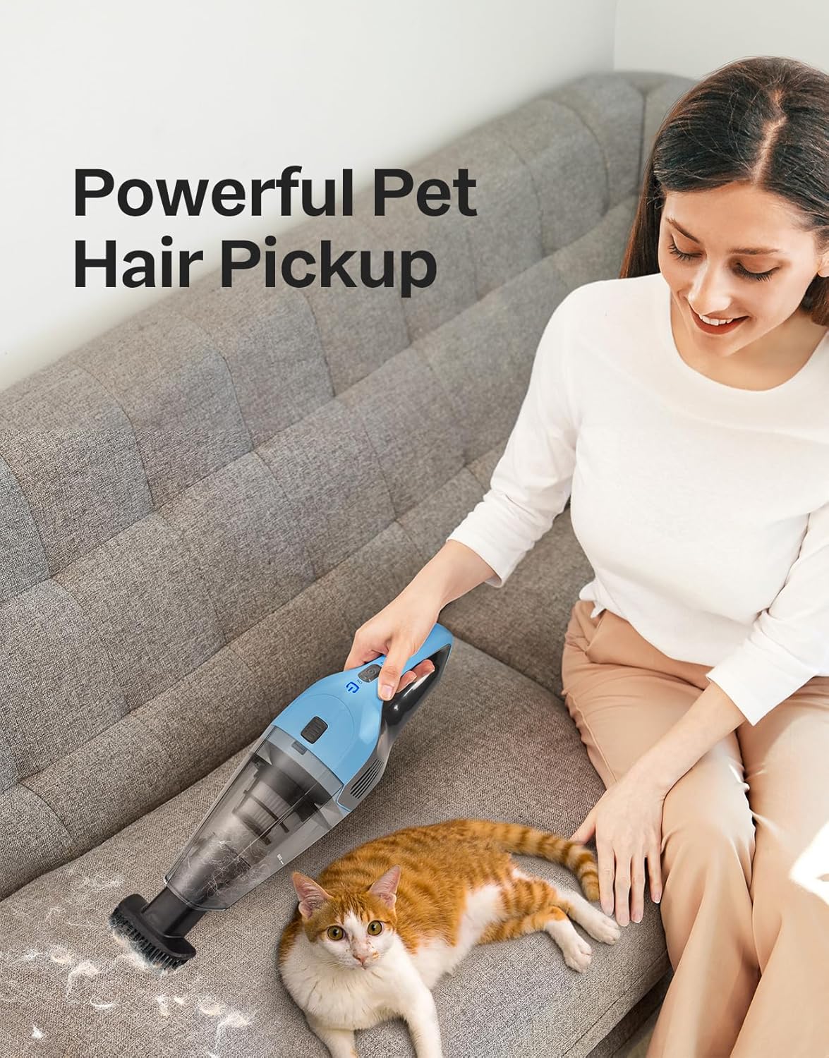 Cordless Handheld Vacuum Cleaner, 8Kpa Powerful Suction Lightweight Portable Mini Vac with 25–30Mins Runtime, Rechargeable Quick Charge Vacuum for Home, Car, Carpet, Pet Hair & Stairs Cleaning