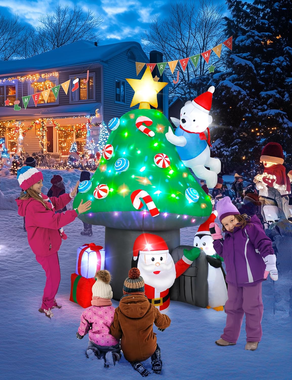Large inflatable Christmas decoration for lawn