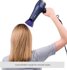Midnight Luxe Hair Dryer 2300W – Powerful Ionic, Fast Drying, Frizz-Control, 3 Heat & 2 Speed