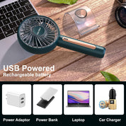 Portable Rechargeable Handheld Fan with Phone Stand