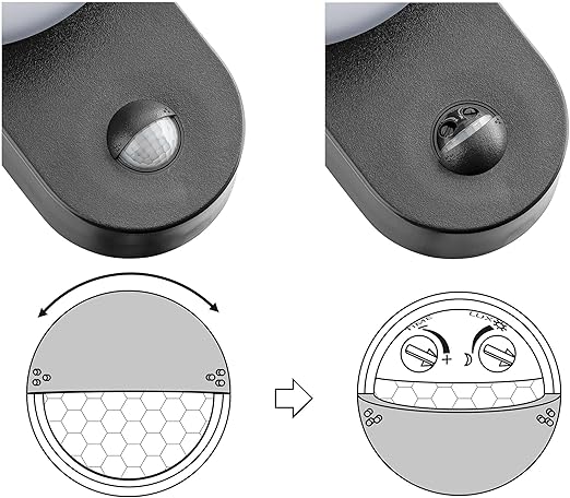 Mains Powered Outdoor Wall Lights, IP65 Waterproof, 15W LED, PIR Motion Sensor, 1300LM Cool White for Garage & Driveway.