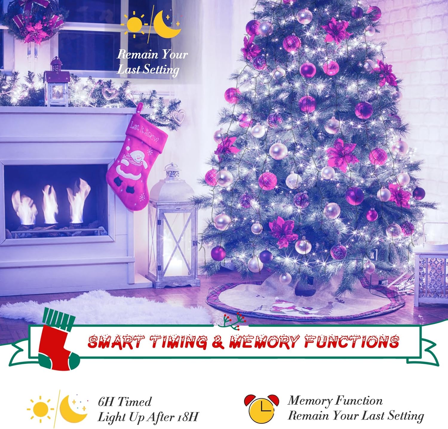 Festive 400 LED Christmas Tree Lights with Timer and Multiple Modes