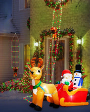 Christmas Ladder Lights 9.9Ft Santa Climbing 338 LED Red & Green Outdoor Decor