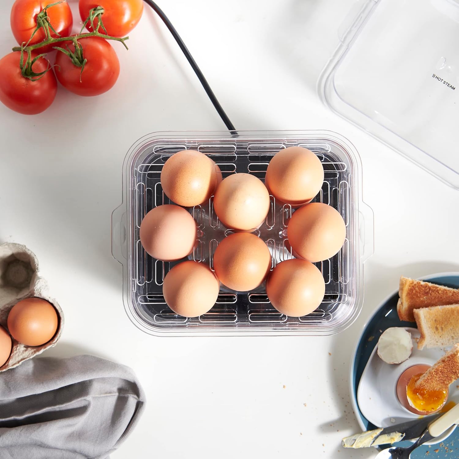3-in-1 Electric Egg Boiler, Poacher & Omelette Maker – 16 Egg Capacity, Stainless Steel 500W