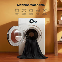 Black Fitted Sheet – Soft Brushed Microfibre, Easy Care, Shrink & Fade Resistant 90x190+30cm