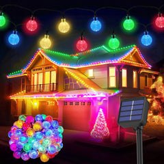 Outdoor, 26.6Ft 30LED Solar String Lights, Solar Fairy Garden Lights Waterproof 8 Mode Crystal Ball Lights Decorative Easter, Garden, Yard, Parties(Memory Function+Warm White)