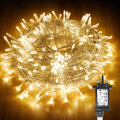 12m/39ft 120 LED Fairy String Lights Mains Powered Waterproof with 8 Modes for Outdoor Indoor Garden Christmas Decorations (Warm White)