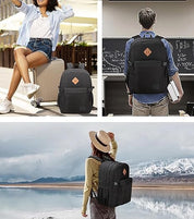 Classic Travel Laptop Backpack – Anti-Theft USB Charging Bag for Men & Women, Black