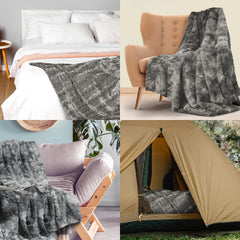 Everlasting Comfort Faux Fur Throw Blanket, Soft Fluffy Plush Thick Cozy Throw