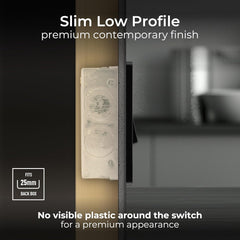 BG Electrical Single Wall Switch with LED Power Indicator, Double Pole, Screwless Front Plate, Round Edges, Evolve, Polished Copper, 20A, PCDCP31B