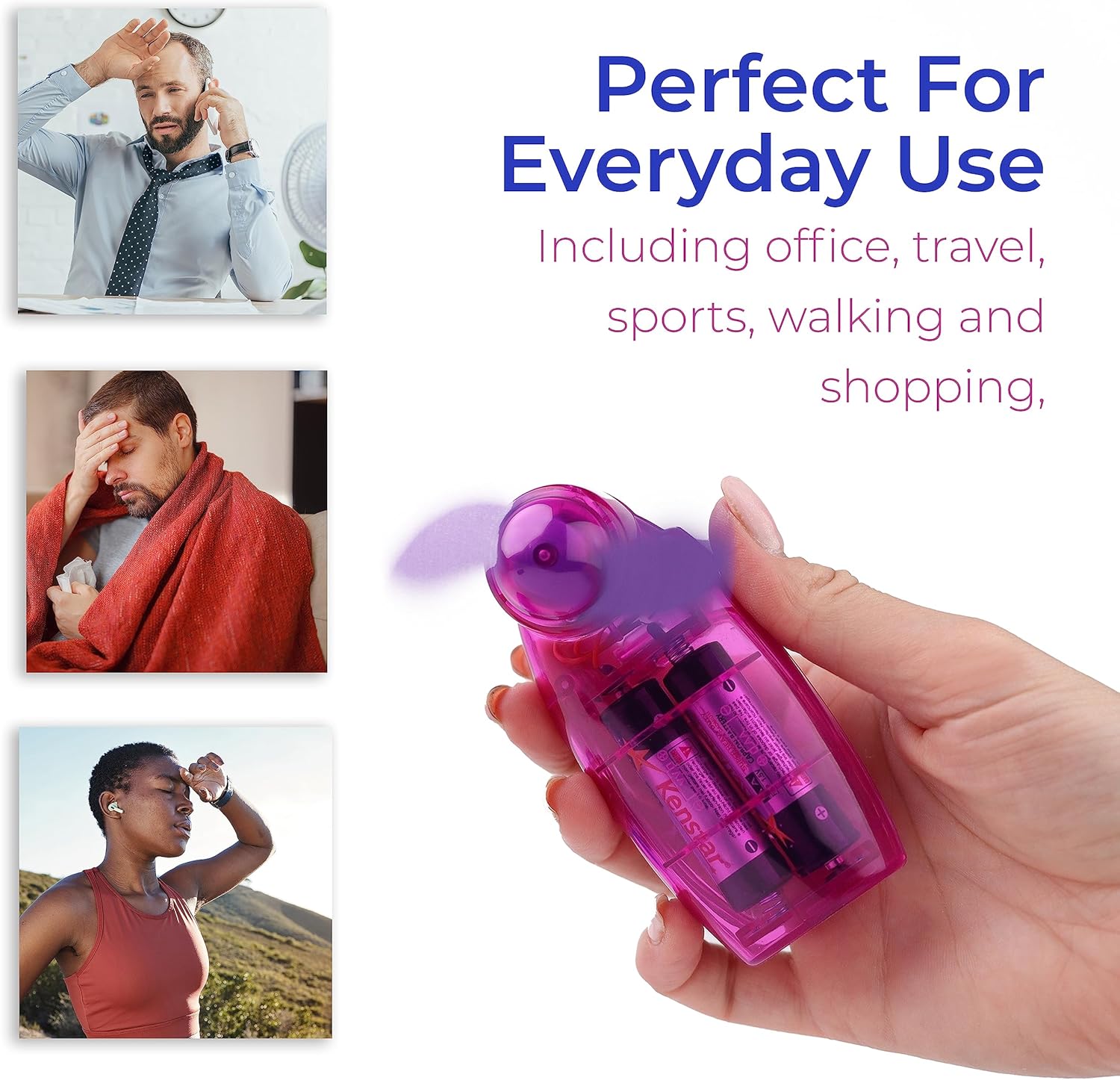 Mini Portable Handheld Fan Pack of 2 Battery Powered