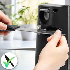 Duronic CO60 Electric Can Opener – 3-in-1 with Bottle Opener & Knife Sharpener – Silver