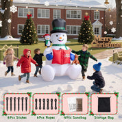 Rotating LED festive lights inflatable snowman display