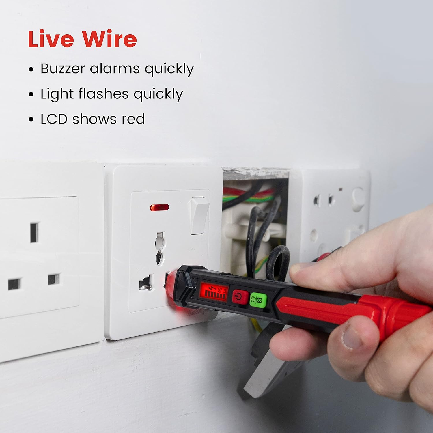 KAIWEETS HT100 Voltage Tester, Dual-Range 12V-1000V/48V 1000V Non-Contact Electrical Tester, Voltage Sensitivity Electric Compact Pen with NCV, LED Flashlight, Buzzer Alarm, Wire Breakpoint Finder