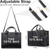 Large PU Leather Tote Bag for Women – 13" Handbag with Zip, Shoulder & Crossbody