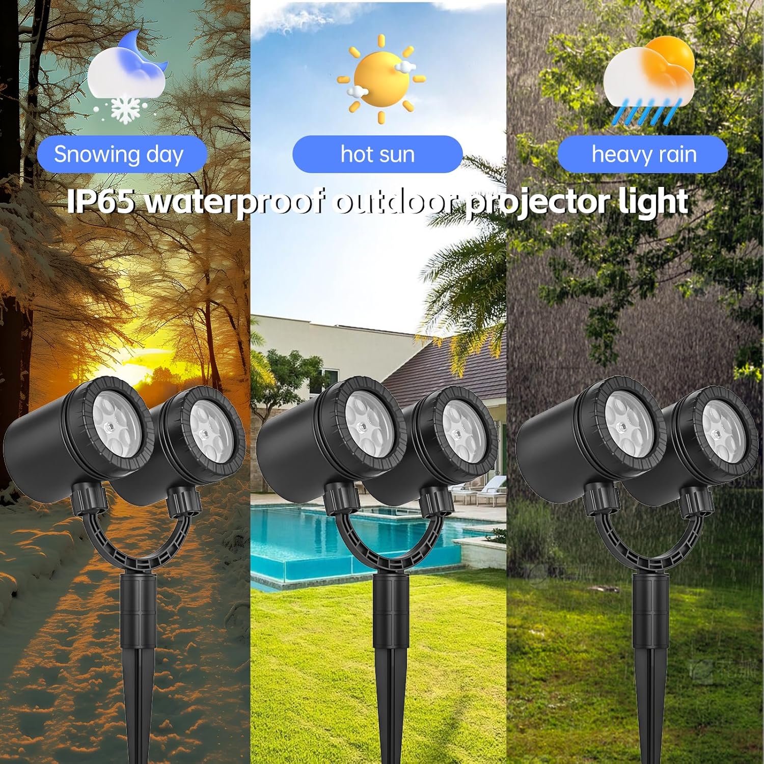Double Head Christmas LED Projector Lights – Waterproof Outdoor Décor