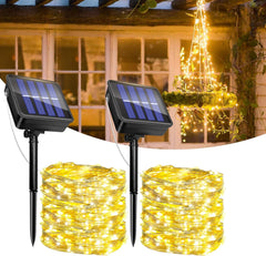 2 Pack Solar String Lights Outdoor – 12M/40Ft 120LED Waterproof Fairy Lights, 8 Modes Copper Wire, Multicolor for Garden, Pathway, Patio, Gate, Christmas Tree