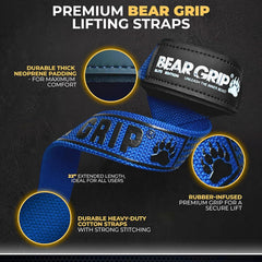 Premium Heavy-Duty Weight Lifting Straps – Gel Grip Cotton Gym Straps for Men & Women