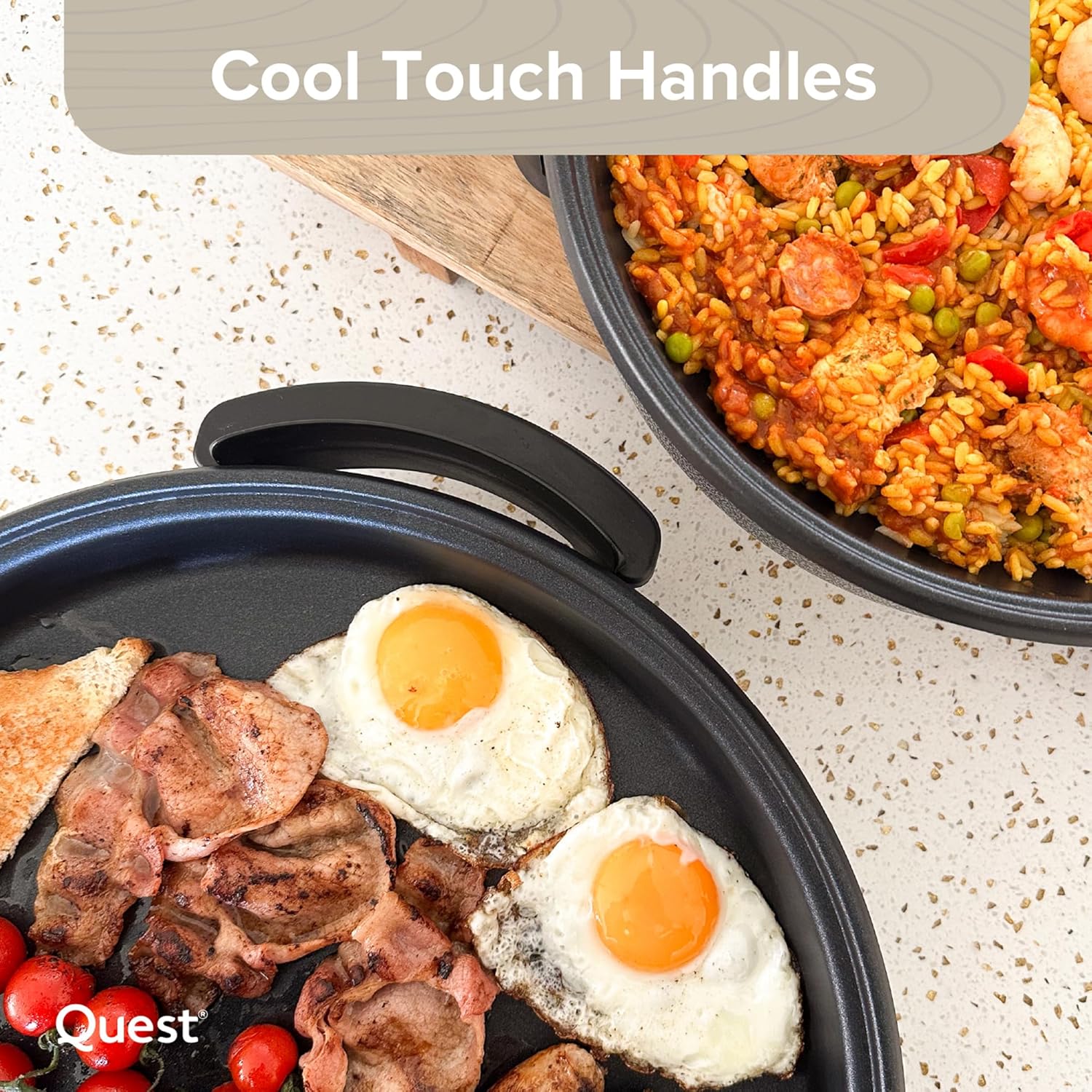 30cm Multi-Function Electric Cooker Pan with Lid – Non-Stick Aluminium, Adjustable Thermostat & Detachable Cable