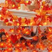 3M 20 LED Maple Leaf String Lights – Autumn Décor for Home, Garden & Parties